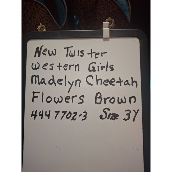 Twisted X Kids Floral Embroidered Brown Leopard Print Western Cowboy Boots Size - Picture 8 of 8